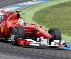 yapboz Fernando Alonso - Ferrari - Hockenheimring 2010